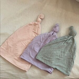 3 Lou Lou & Co knotted hatsPink, Lavender, and Mint